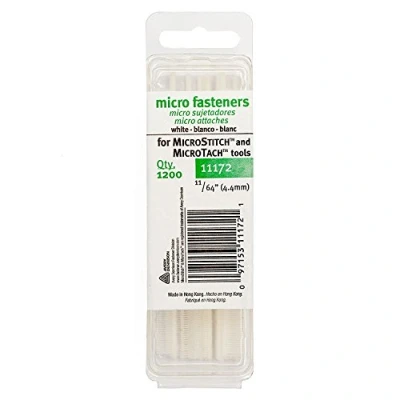 Afbeelding van MicroStitch Navulverpakkingen witte sluitingen Gebruik met labelpistoolkit voor quilten, verstellen, Hijabs, plooien, zomen, naden, prijzen, mode, doe het zelf 1200 x 4,4 mm
