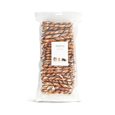 Afbeelding van Petstyleliving Meerkleurige Sticks met Kip Voordeelzak 100 Stuks Hersluitbaar Hondensnacks Kauwstaaf