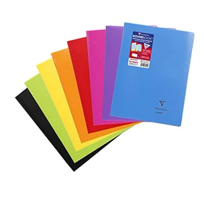 Afbeelding van Clairefontaine Koverbook 356401C spiraalblok, met omhulling deksel Kleine tegels 21x29,7 cm Willekeurige kleur.