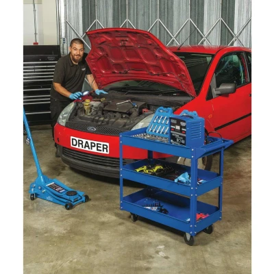 Afbeelding van Draper Tools Gereedschapstrolley 3 laags blauw