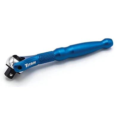 Afbeelding van TITAN 11316 1/4 inch aandrijving x 4 90 tand draaibare kop micro ratel blauw