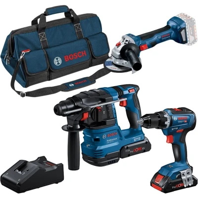 Afbeelding van Bosch Blauw Combopack GSR 18V 55 + GWS 7 GBH 22 2 x 4.0Ah lader In tas 0615A50035