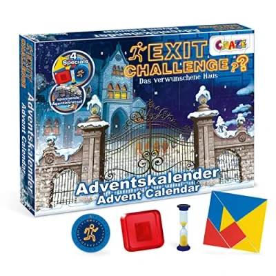 Afbeelding van CRAZE Premium 24720 Christmas Advent Calendar 2020 EXIT Challenge Escape Game voor meisjes en jongens met spannende inhoud speelgoed, kleurrijk