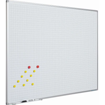 Afbeelding van Geruit schrijfbord Softline profiel 8mm, wit 5x5
