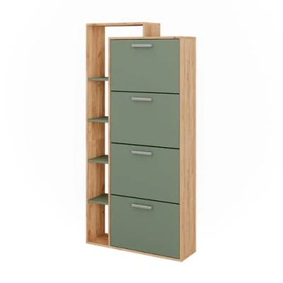 Afbeelding van Vicco Schoenenkast Orlando, Goldkraft eiken/groen, 80 x 166,1 cm met 4 vakken