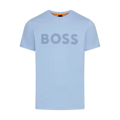 Afbeelding van BOSS Thinking Tshirt print, Heren, Maat: 4XL, Open blue