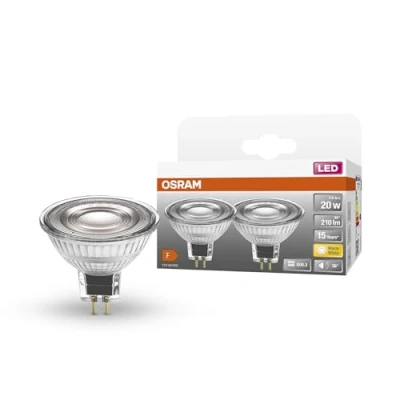 Afbeelding van OSRAM Lagere volt geleide reflectorlampen MR16 met retrofit socket. Producteigenschappen: LED alternatief voor Niedervolthalogene lampen, 2 pack