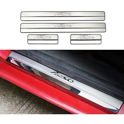 Afbeelding van 4 stuks Auto Buitenste Instaplijsten Protector Kick Platen voor Ford Fiesta 2009 2015 2016 2017 2018 2019,Rvs Welkom Pedaal Antislip Scuff Guard Drempel Cover,Auto Styling Decoratie Accessoire