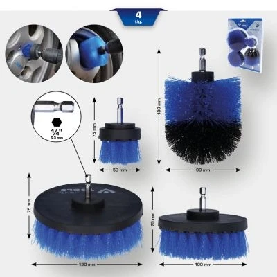 Afbeelding van Brilliant Tools Borstelset Voor Boormachines 4 delig