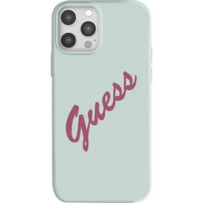 Afbeelding van GUESS Silicone Vintage Backcase Hoesje Geschikt Voor iPhone 12 Pro Max Mint Groen