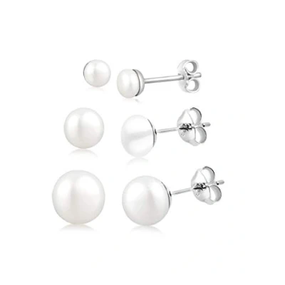 Afbeelding van Elli Dames Basis Set Zoetwater Gekweekte Parels in 925 Sterling Zilver