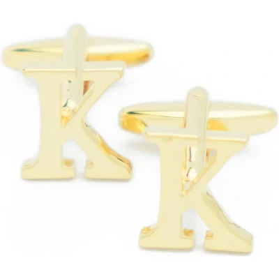 Afbeelding van Manchetknopen Letters Initialen Letter K Goudkleurig