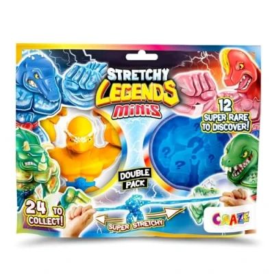 Afbeelding van CRAZE Stretchy Legends Minis Double set van 2 elastische actiefiguren voor kinderen, kleverige &amp; rekbare superheldenfiguren om te verzamelen