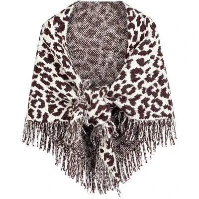 Afbeelding van Omslagdoek Sjaal Poncho Panterprint Beige