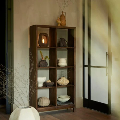 Afbeelding van Light &amp; Living Sondrio wandkast open Hout mat donkerbruin