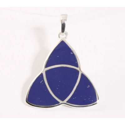 Afbeelding van Zilveren triquetra hanger met lapis lazuli