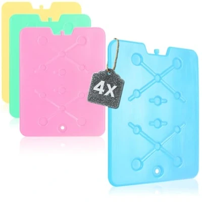 Afbeelding van COM FOUR® 4x Extra platte Koelaccu ruimtebesparend en ideaal voor koelbox koeltas Groot koelelement (04 stuks groot)