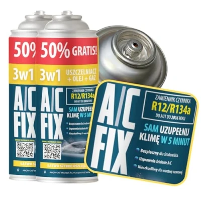 Afbeelding van A/C FIX gasvervanging R134a 3 in 1 2 x 235 g voor auto airconditioning auto&#039;s van bouwjaar 19952016 koelmiddel gas