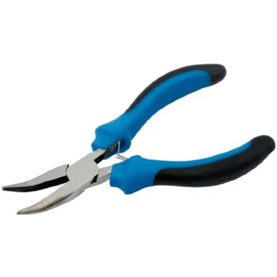 Afbeelding van Draper 12540 mini tang met gebogen neus en zachte grip, 125 mm, blauw
