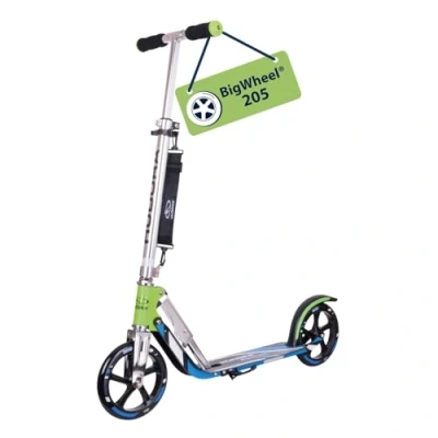 Afbeelding van Hudora 14750 Bigwheel 205 Het Origineel Met Rx Pro Technologie Tret Roller Inklapbare City Scooter, Groen/Blauw