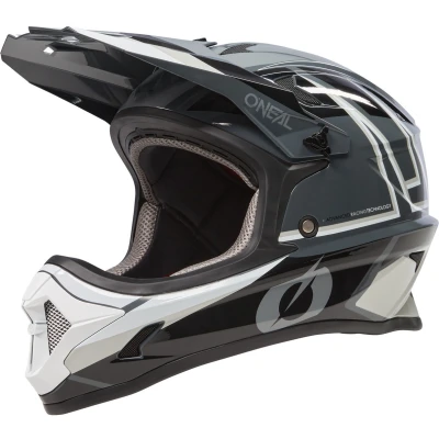 Afbeelding van O&#039;NEAL MTB, DH Downhill FR Freeride, mountainbike helm, ABS schaal, magneetsluiting, overtreft veiligheidsnorm EN1078, Sonus helm Split V.23, volwassenen, zwart/grijs, maat L