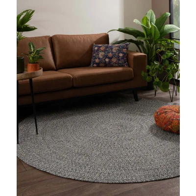 Afbeelding van Rond Tapijt/Vloerkleed Katoen Joy Blauw 120 Cm