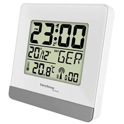 Afbeelding van Technoline radiografische wekker, datum , temperatuurweergave, achtergrondverlichting WT26weiß Wit 79 x 3 mm