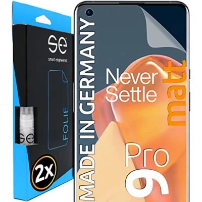 Afbeelding van smart engineered se® Ontspiegelde beschermfolie compatibel met OnePlus 9 Pro, zelfherstellend veiligheidsglasfolie, HD displaybeschermfolie, anti krassen, belletjes, leeftijd