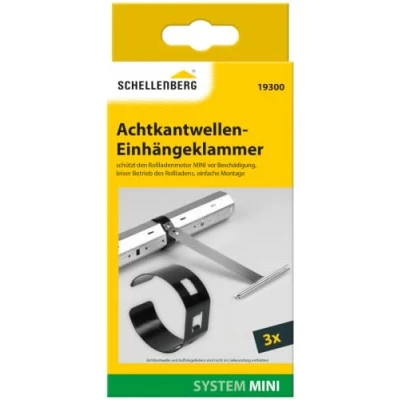 Afbeelding van Schellenberg 19300 set van 3, rolluikas ophangklem, mini voor SW40, beschermt de rolluikmotor tegen beschadigingen