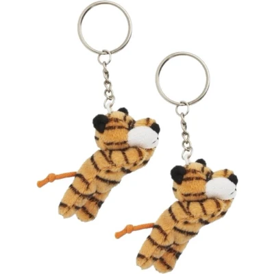 Afbeelding van 4x stuks pluche Tijger knuffel sleutelhangers 6 cm Speelgoed dieren Kleine knuffeltjes