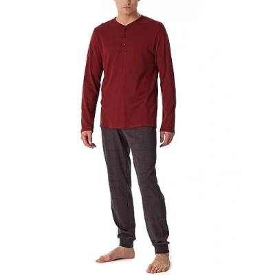 Afbeelding van Schiesser FINE Interlock SET Pyjama, Heren, Maat: 62, Terracotta