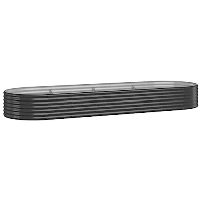 Afbeelding van vidaXL Plantenbak 322x100x36 cm gepoedercoat staal antracietkleurig