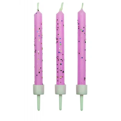 Afbeelding van PME Taartkaarsjes Roze met glitter 10 stuks