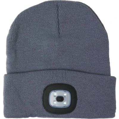 Afbeelding van Benson beanie wintermuts met led lamp damesmutsen / herenmutsen grijs