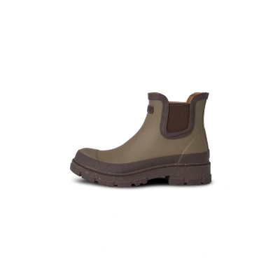Afbeelding van Woden LIV Waterproof Enkellaarsjes met plateauzool, Dames, Maat: 42, Dark olive Rubber/ textiel