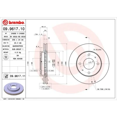 Afbeelding van Brembo Remschijf 09.9617.11