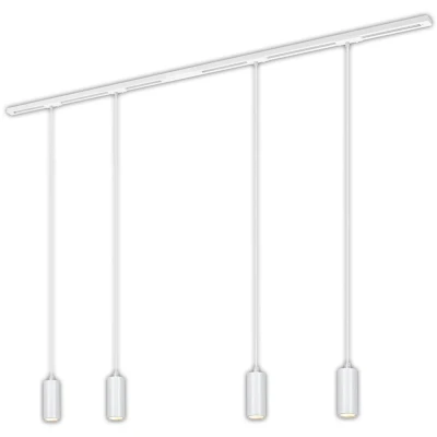 Afbeelding van Briloner RAIL 230 V railsystem, wit, 4 LED pendels, lengte 1,5 m