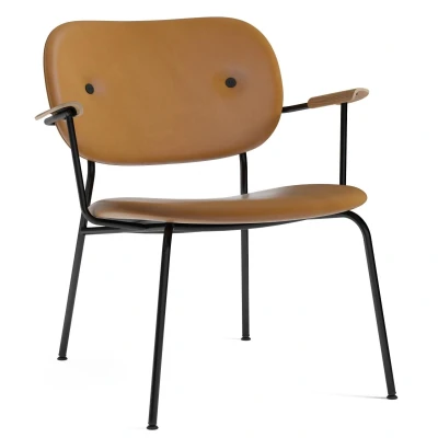Afbeelding van Audo Copenhagen Co fauteuil gestoffeerd leder Dakar 0842 naturel eiken