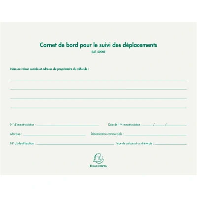 Afbeelding van Carnet Suivi des déplacements per 5