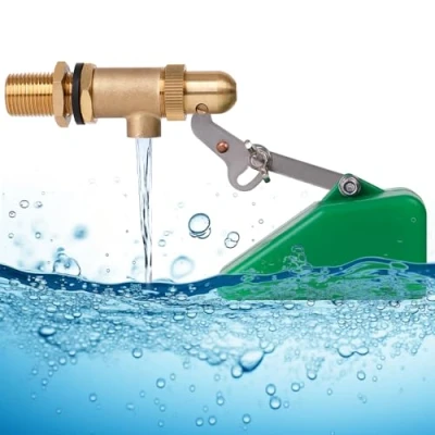 Afbeelding van MUYIRTED 1/2 &quot;vlotterventiel, messing ventiel met kunststof vlotter, vlotterkogelkraan voor watertank, automatische vulling voerbevochtiger verstelbare arm