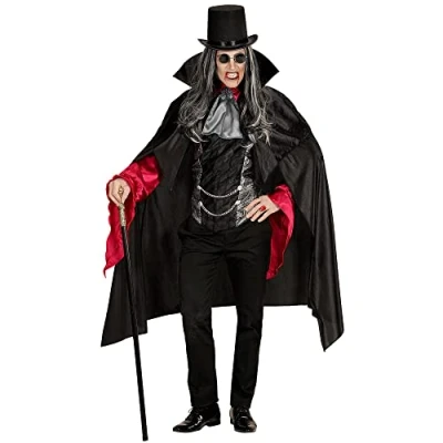 Afbeelding van Widmann kostuum voor volwassenen, vampier, hemd met vest, jabot medaille, cape, Halloween, carnaval, themafeest