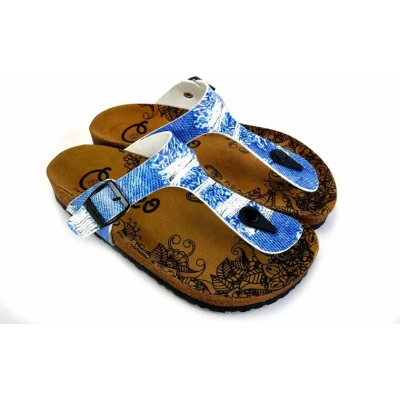 Afbeelding van GOBY Denim Sandalen Slippers Hoge kwaliteit Handmade Maat 36