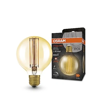 Afbeelding van Ledvance led lamp goud le 120mm diam 80mm temp 2200k voet e27 4099854090943