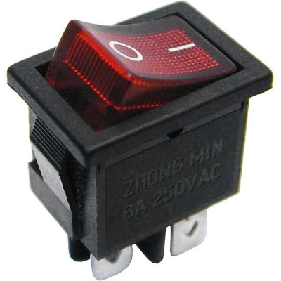 Afbeelding van Schakelaar rood 250 volt 3A verlicht