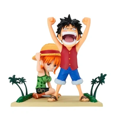 Afbeelding van Banpresto Monkey D. Luffy &amp; Nami One Piece World Collectable Actiefiguur, 7 cm, BP89111P, meerkleurig, verzamelfiguur, ideaal voor anime fans