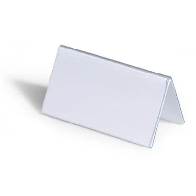 Afbeelding van Durable 805119 Tafelnaambord 52/104 x 100 mm, transparant met wit papieren inleg, 25 stuks.