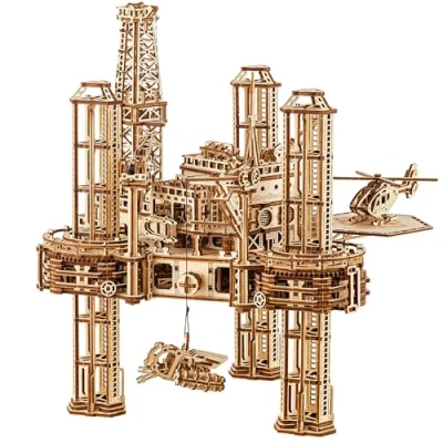 Afbeelding van Wood Trick Offshore Rig Platform Booreiland 1180 stukjes Geen lijm nodig