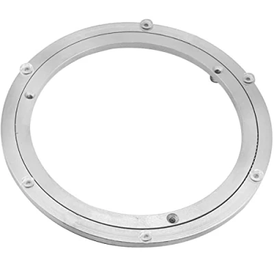 Afbeelding van Besimple Draaitafellager van aluminiumlegering, robuuste draaitafel Lazy Susan roterende ronde eettafel gladde draaibare plaat hardware (18 inch), zilver