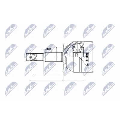 Afbeelding van Homokineet reparatie set, aandrijfas NTY NPZ NS 063