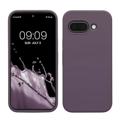 Afbeelding van kwmobile telefoonhoesje geschikt voor Google Pixel 9a Hoesje met siliconen coating Smartphone case in Bleke iris
